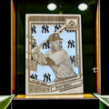 Mickey Mantle New York Yankees Timberline wood card with NY logo pattern background
